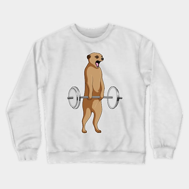 Meerkat Bodybuilding Dumbbells Crewneck Sweatshirt by Markus Schnabel